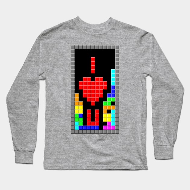 I Love You Tetris blocks Long Sleeve T-Shirt by conform